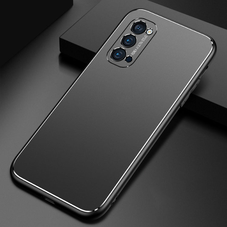 For OPPO Reno4 Cool Frosted Metal TPU Shockproof Case