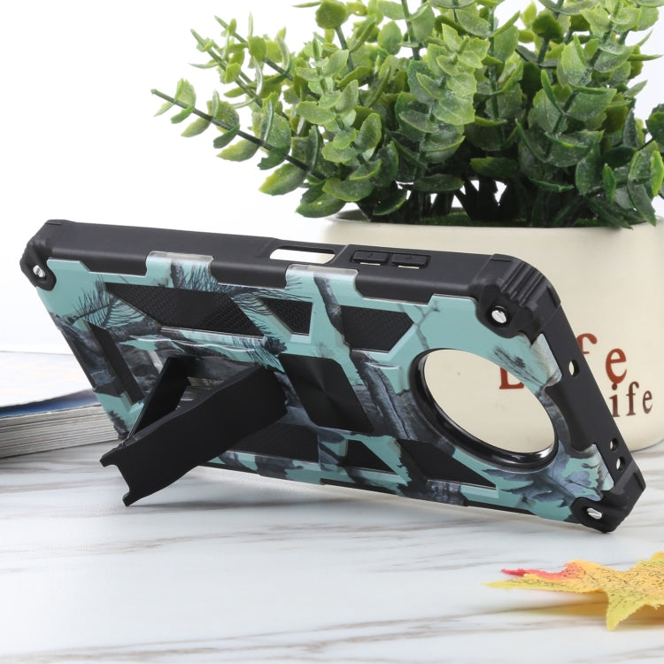 For Xiaomi Poco X3 NFC Camouflage Armor Shockproof TPU + PC Magnetic Protective Case with Holder