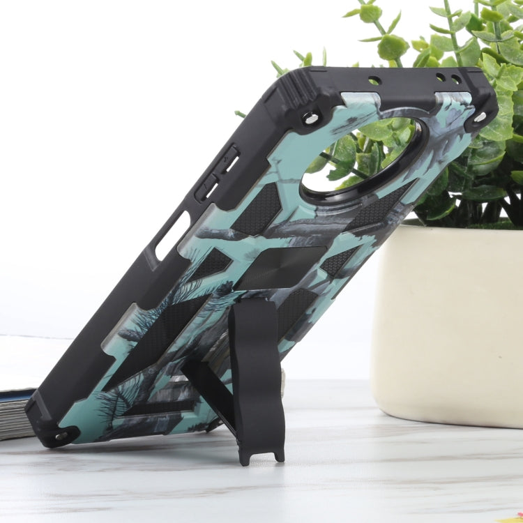 For Xiaomi Poco X3 NFC Camouflage Armor Shockproof TPU + PC Magnetic Protective Case with Holder