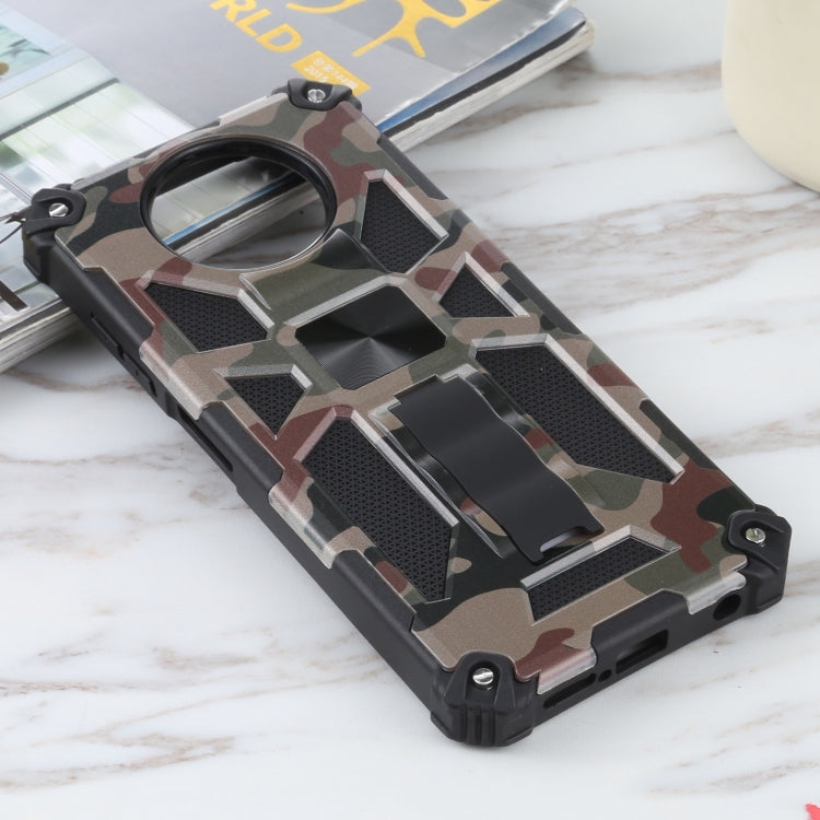For Xiaomi Poco X3 NFC Camouflage Armor Shockproof TPU + PC Magnetic Protective Case with Holder