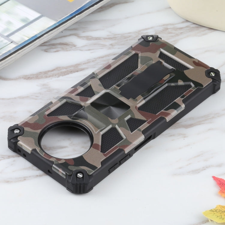 For Xiaomi Poco X3 NFC Camouflage Armor Shockproof TPU + PC Magnetic Protective Case with Holder