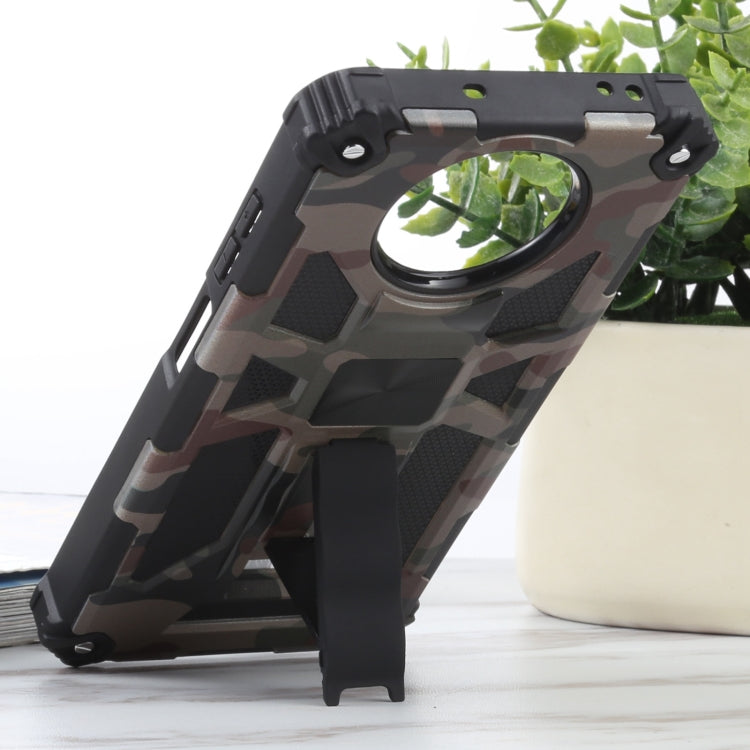 For Xiaomi Poco X3 NFC Camouflage Armor Shockproof TPU + PC Magnetic Protective Case with Holder
