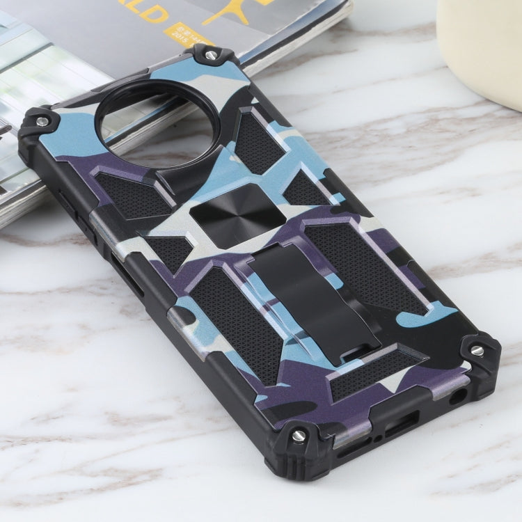 For Xiaomi Poco X3 NFC Camouflage Armor Shockproof TPU + PC Magnetic Protective Case with Holder