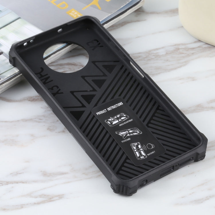 For Xiaomi Poco X3 NFC Camouflage Armor Shockproof TPU + PC Magnetic Protective Case with Holder