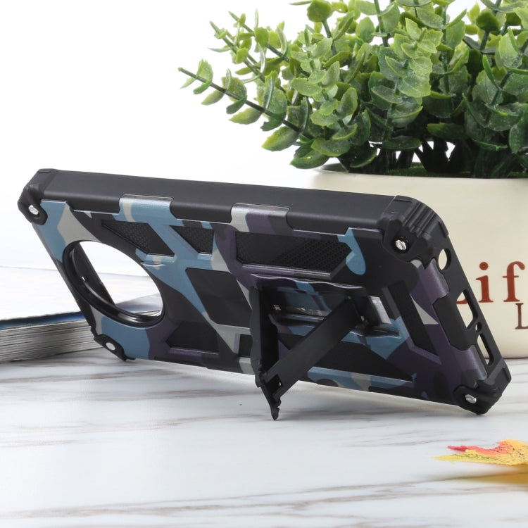 For Xiaomi Poco X3 NFC Camouflage Armor Shockproof TPU + PC Magnetic Protective Case with Holder