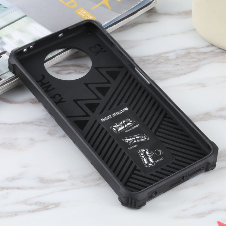For Xiaomi Poco X3 NFC Camouflage Armor Shockproof TPU + PC Magnetic Protective Case with Holder