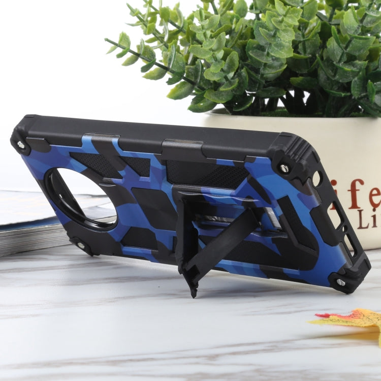 For Xiaomi Poco X3 NFC Camouflage Armor Shockproof TPU + PC Magnetic Protective Case with Holder