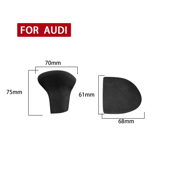 2 PCS / Set Car Suede Shift Knob Handle Cover for Audi A4/A5(2013-2016) & A6(2009-2015) & Q5(2013-2018), Suitable for Left Driving