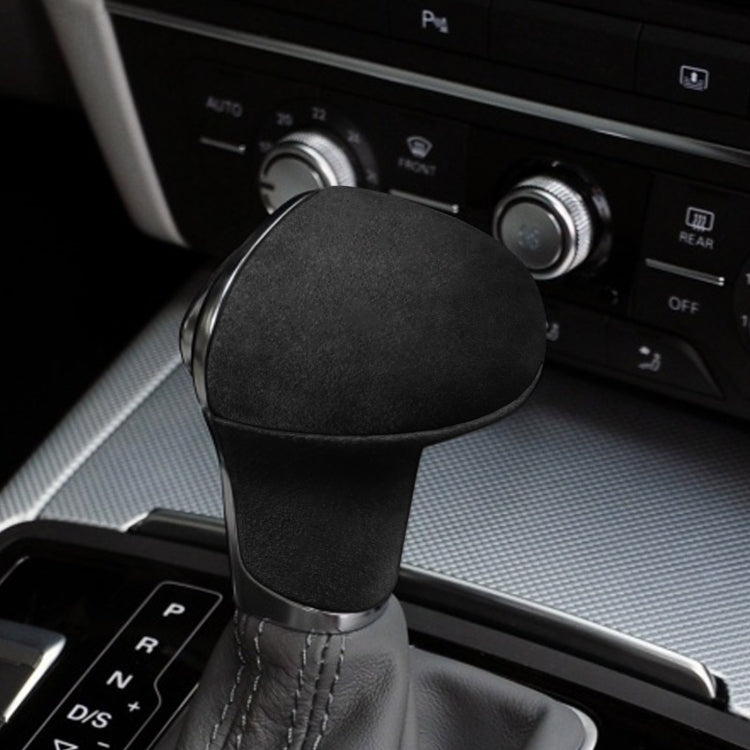 2 PCS / Set Car Suede Shift Knob Handle Cover for Audi A4/A5(2013-2016) & A6(2009-2015) & Q5(2013-2018), Suitable for Left Driving