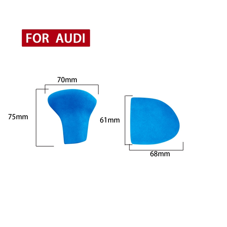 2 PCS / Set Car Suede Shift Knob Handle Cover for Audi A4/A5(2013-2016) & A6(2009-2015) & Q5(2013-2018), Suitable for Left Driving
