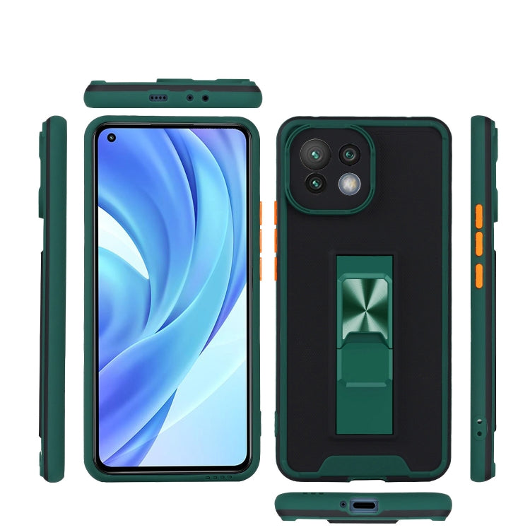 For Xiaomi Mi 11 Dual-color Skin Feel TPU + PC Magnetic Shockproof Case with Invisible Holder