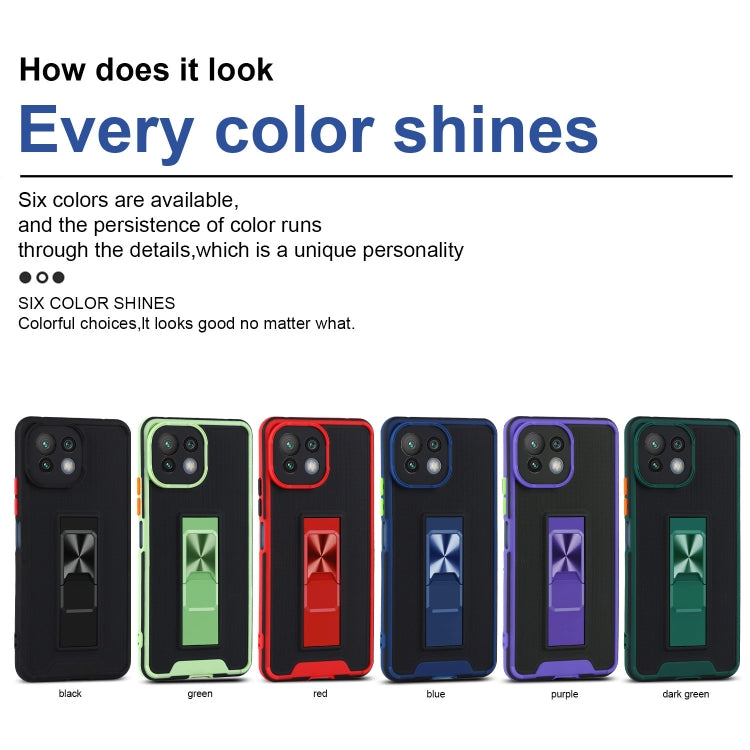 For Xiaomi Mi 11 Lite Dual-color Skin Feel TPU + PC Magnetic Shockproof Case with Invisible Holder