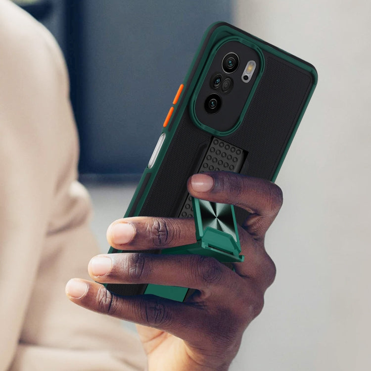 For Xiaomi Mi 11X Dual-color Skin Feel TPU + PC Magnetic Shockproof Case with Invisible Holder