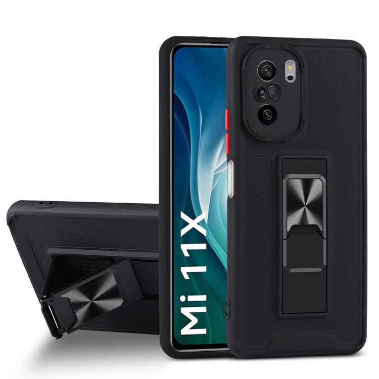 For Xiaomi Mi 11X Dual-color Skin Feel TPU + PC Magnetic Shockproof Case with Invisible Holder