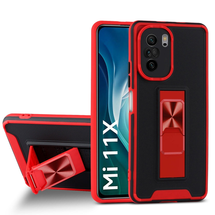 For Xiaomi Mi 11X Dual-color Skin Feel TPU + PC Magnetic Shockproof Case with Invisible Holder