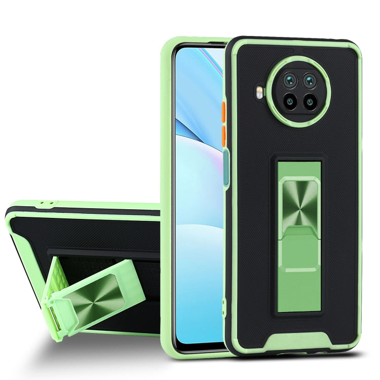 For Xiaomi Mi 10T Lite 5G Dual-color Skin Feel TPU + PC Magnetic Shockproof Case with Invisible Holder