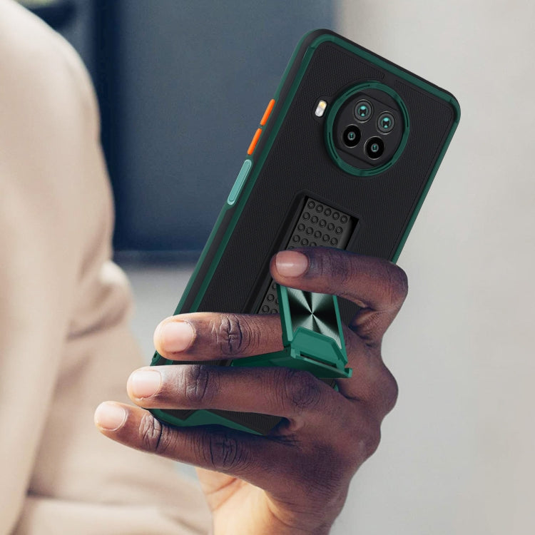 For Xiaomi Mi 10T Lite 5G Dual-color Skin Feel TPU + PC Magnetic Shockproof Case with Invisible Holder