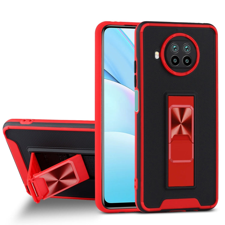 For Xiaomi Mi 10T Lite 5G Dual-color Skin Feel TPU + PC Magnetic Shockproof Case with Invisible Holder