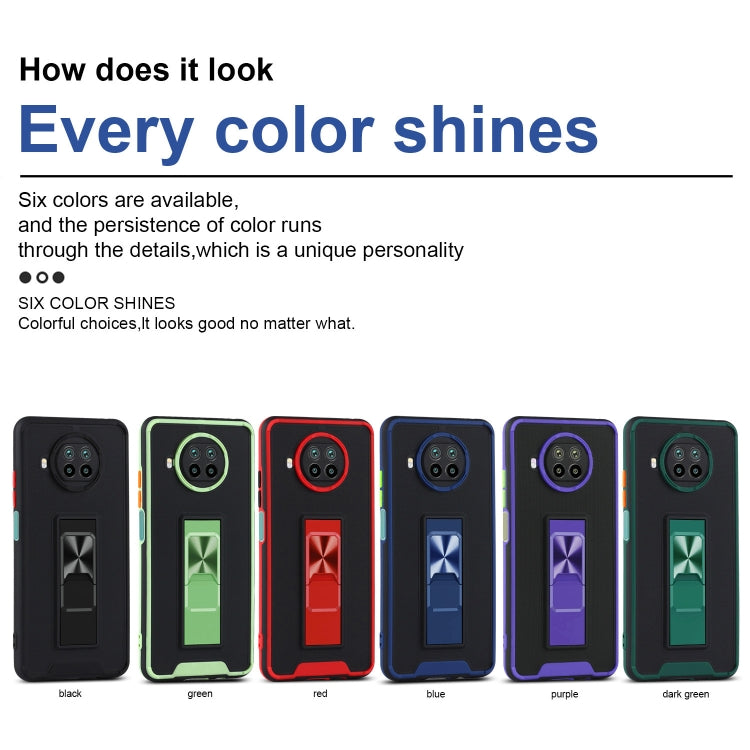 For Xiaomi Mi 10T Lite 5G Dual-color Skin Feel TPU + PC Magnetic Shockproof Case with Invisible Holder
