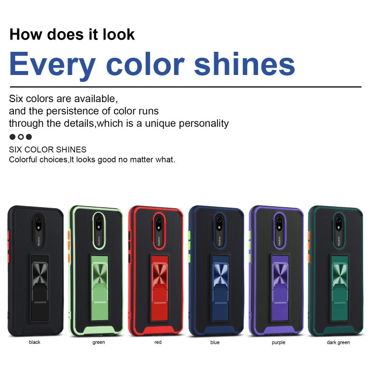 For Xiaomi Redmi 8A Dual-color Skin Feel TPU + PC Magnetic Shockproof Case with Invisible Holder
