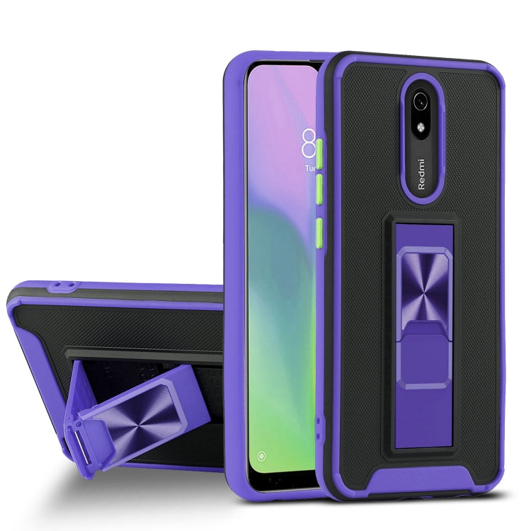 For Xiaomi Redmi 8A Dual-color Skin Feel TPU + PC Magnetic Shockproof Case with Invisible Holder