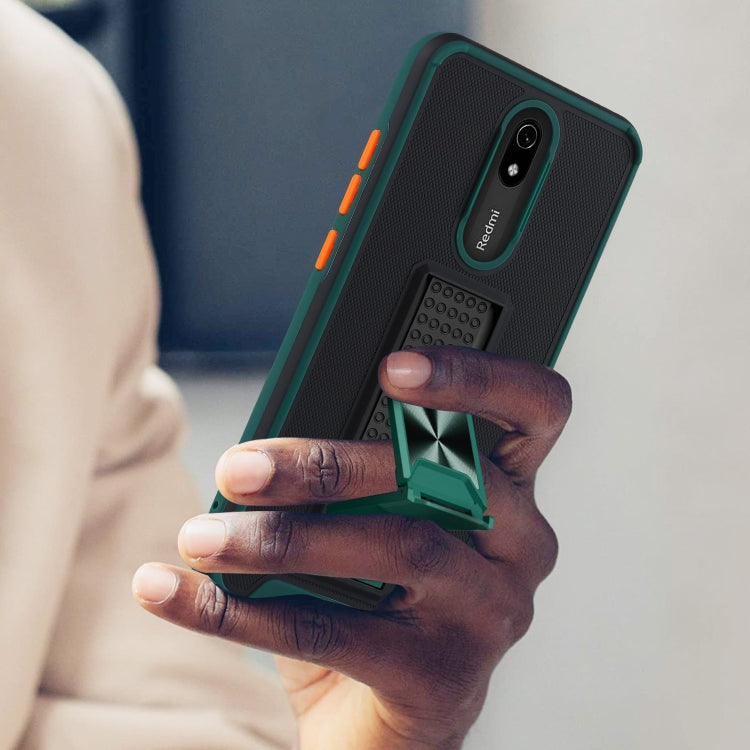 For Xiaomi Redmi 8A Dual-color Skin Feel TPU + PC Magnetic Shockproof Case with Invisible Holder