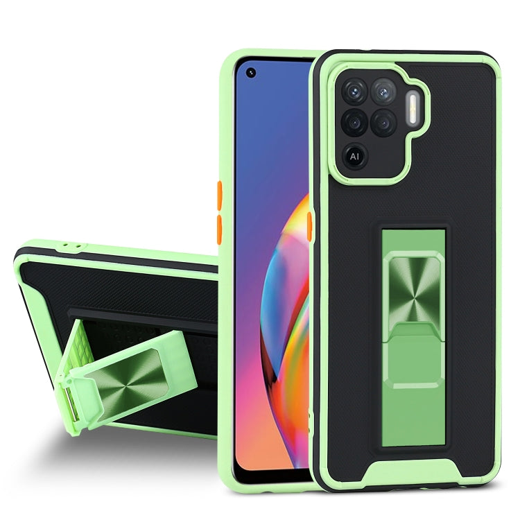 For OPPO A94 Dual-color Skin Feel TPU + PC Magnetic Shockproof Case with Invisible Holder