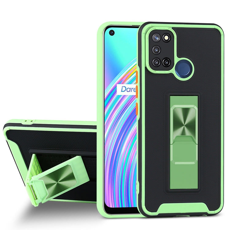 For OPPO Realme C17 Dual-color Skin Feel TPU + PC Magnetic Shockproof Case with Invisible Holder