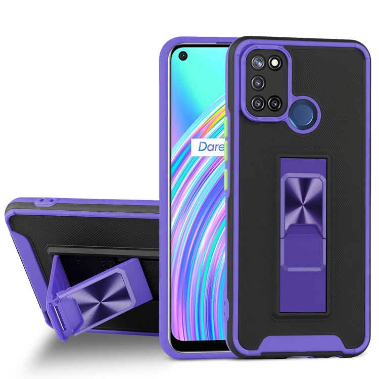For OPPO Realme C17 Dual-color Skin Feel TPU + PC Magnetic Shockproof Case with Invisible Holder