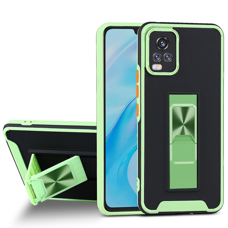 For vivo V20 Pro Dual-color Skin Feel TPU + PC Magnetic Shockproof Case with Invisible Holder
