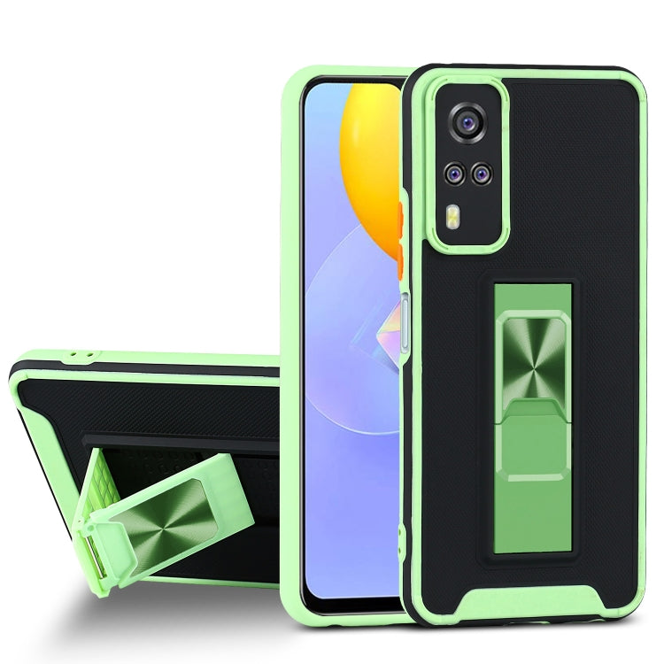 For vivo Y51 (2020, December) Dual-color Skin Feel TPU + PC Magnetic Shockproof Case with Invisible Holder