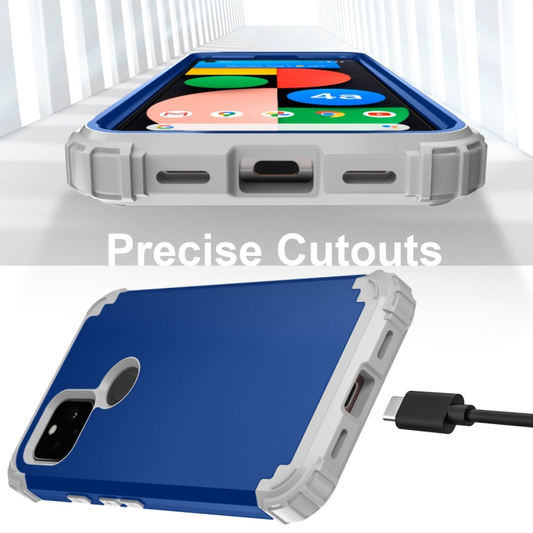 For Google Pixel 4a 5G 3 in 1 Shockproof PC + Silicone Protective Case