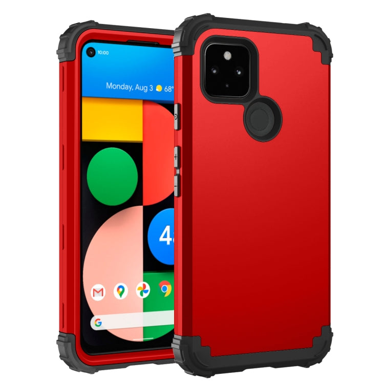 For Google Pixel 4a 5G 3 in 1 Shockproof PC + Silicone Protective Case