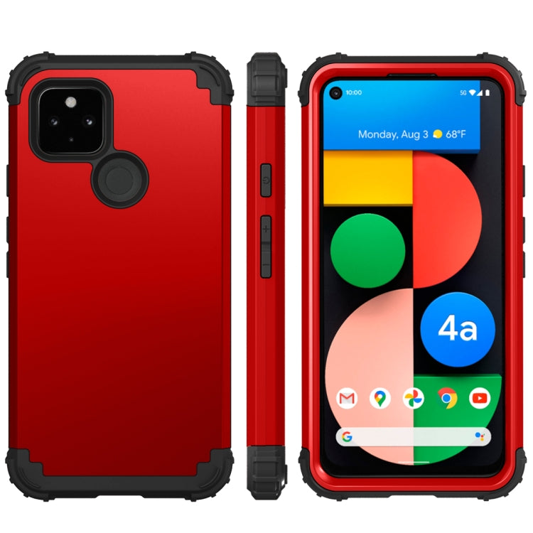 For Google Pixel 4a 5G 3 in 1 Shockproof PC + Silicone Protective Case