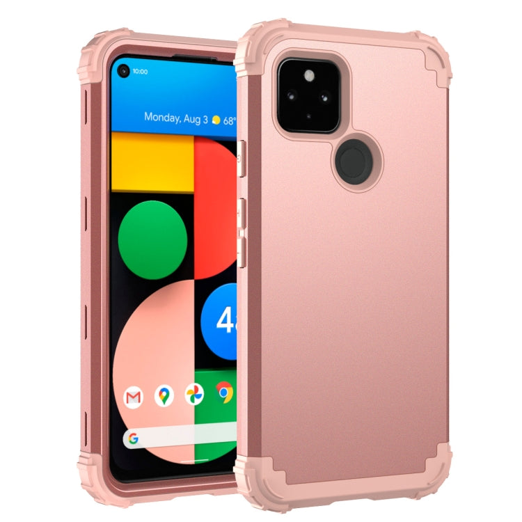 For Google Pixel 4a 5G 3 in 1 Shockproof PC + Silicone Protective Case