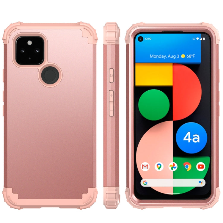 For Google Pixel 4a 5G 3 in 1 Shockproof PC + Silicone Protective Case