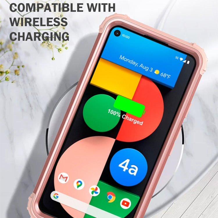 For Google Pixel 4a 5G 3 in 1 Shockproof PC + Silicone Protective Case