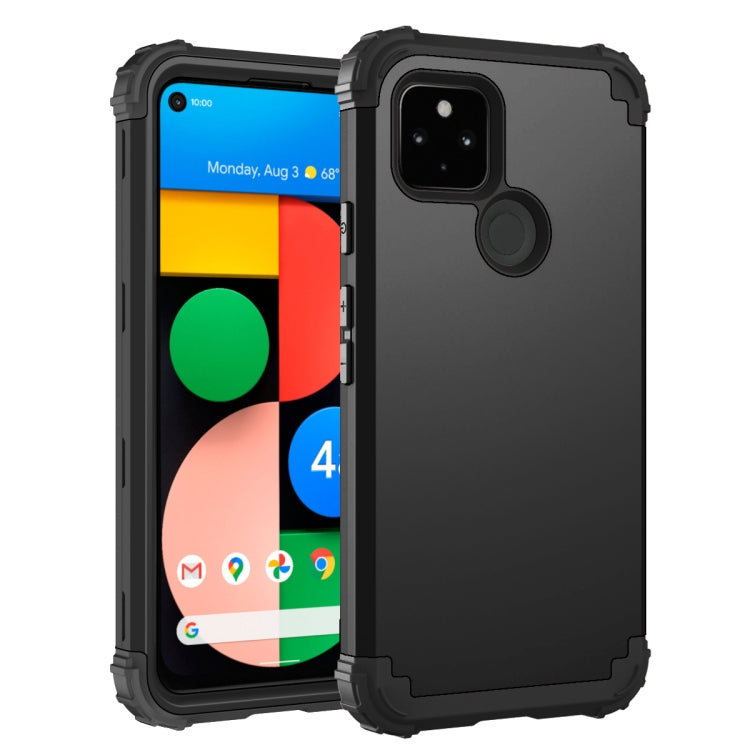 For Google Pixel 4a 5G 3 in 1 Shockproof PC + Silicone Protective Case