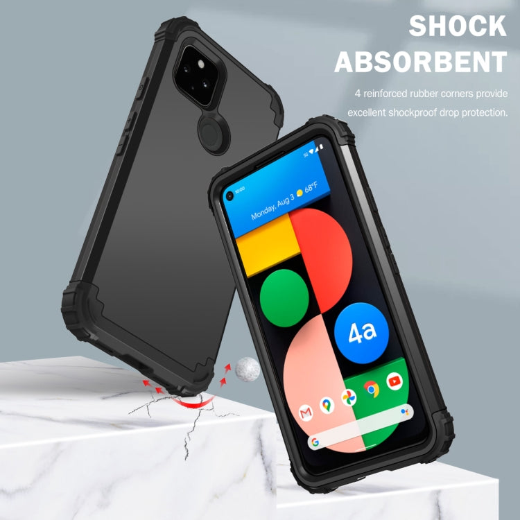 For Google Pixel 4a 5G 3 in 1 Shockproof PC + Silicone Protective Case