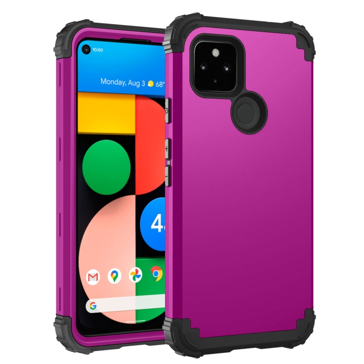 For Google Pixel 4a 5G 3 in 1 Shockproof PC + Silicone Protective Case