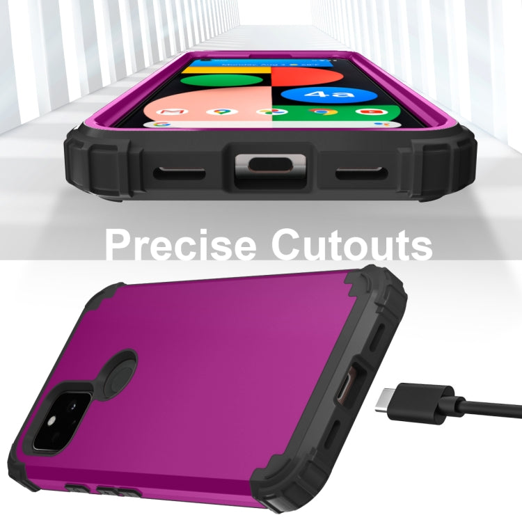 For Google Pixel 4a 5G 3 in 1 Shockproof PC + Silicone Protective Case