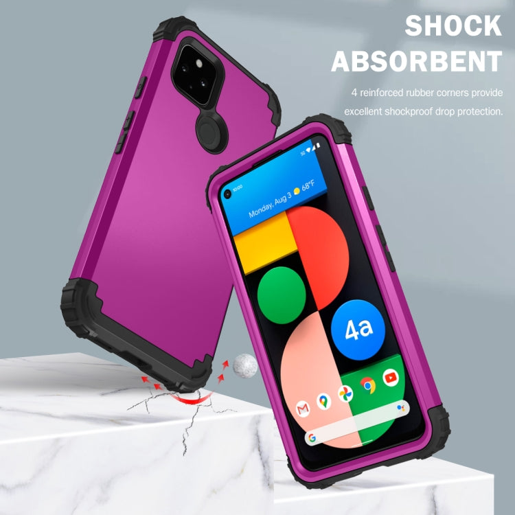 For Google Pixel 4a 5G 3 in 1 Shockproof PC + Silicone Protective Case