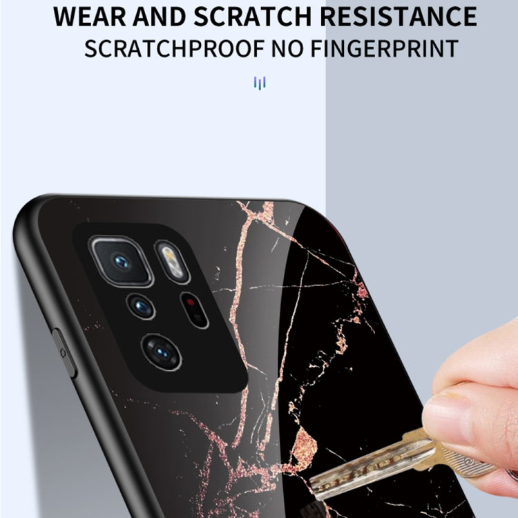 For Xiaomi Poco X3 GT Marble Pattern Glass + TPU Protective Case