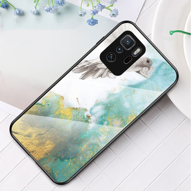 For Xiaomi Poco X3 GT Marble Pattern Glass + TPU Protective Case