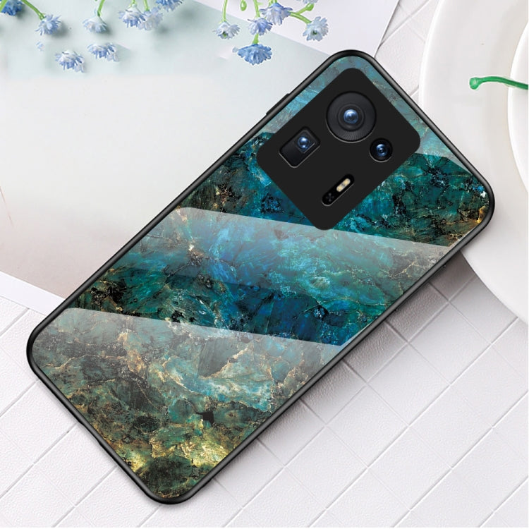 For Xiaomi Mi Mix 4 Marble Pattern Glass + TPU Protective Case