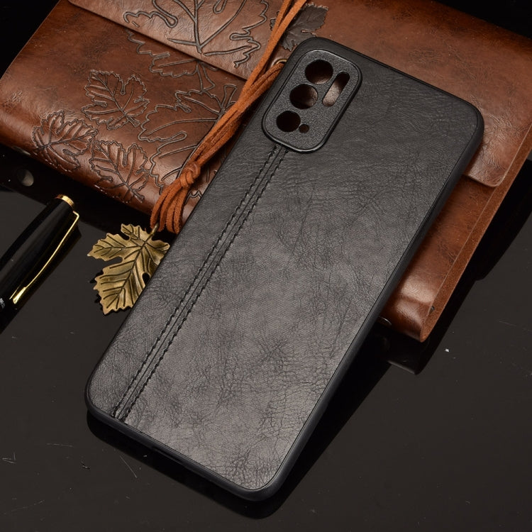 For Xiaomi Redmi Note 10T 5G / Note 10 5G Shockproof Sewing Cow Pattern Skin PC + PU + TPU Case