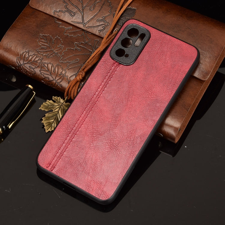 For Xiaomi Redmi Note 10T 5G / Note 10 5G Shockproof Sewing Cow Pattern Skin PC + PU + TPU Case