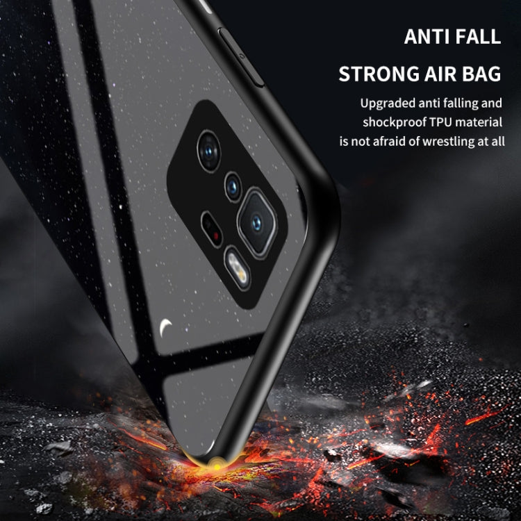 For Xiaomi Redmi Note 10 Pro 5G Starry Sky Painted Tempered Glass TPU Shockproof Protective Case