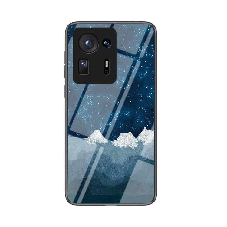For Xiaomi Mi Mix 4 Starry Sky Painted Tempered Glass TPU Shockproof Protective Case