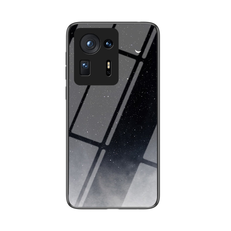 For Xiaomi Mi Mix 4 Starry Sky Painted Tempered Glass TPU Shockproof Protective Case